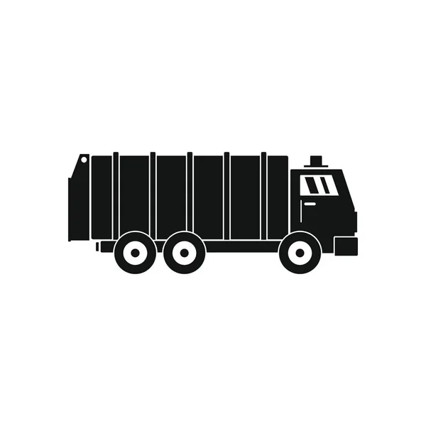 Garbage Truck Icon Silhouette Illustration Garbage Truck Vector Icon Web — Stock Vector