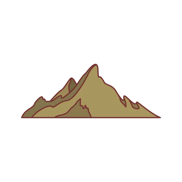 Icono Montaña Marrón Ilustración Dibujos Animados Del Icono Del Vector — Vector de stock