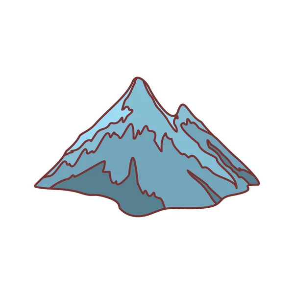 冰蓝色山图标 黑色背景下网络隔离的山地矢量图标的卡通插图 — 图库矢量图片