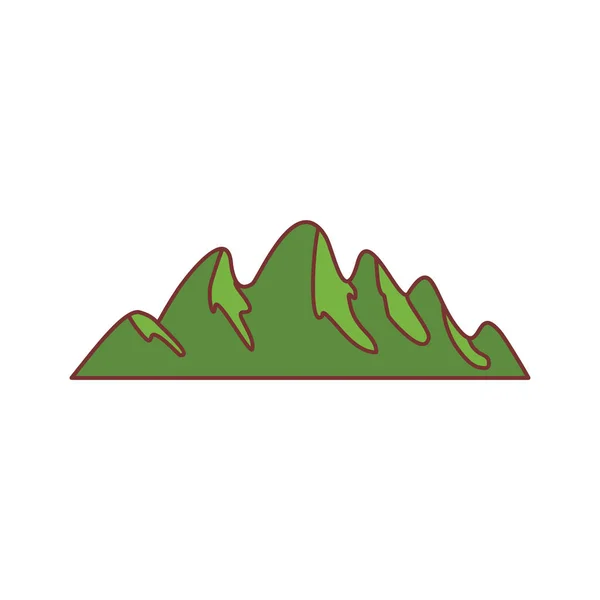 Icono Montaña Green Hill Ilustración Dibujos Animados Del Icono Del — Vector de stock