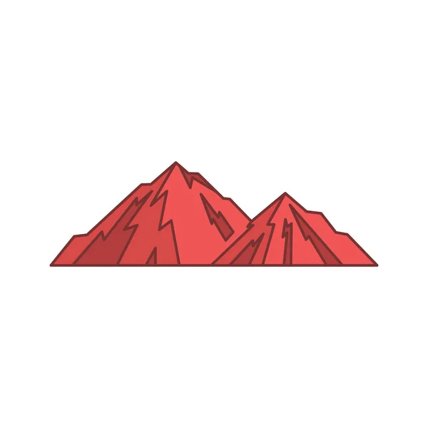 Červená Hora Ikona Kreslený Obrázek Horské Vektorové Ikony Pro Web — Stockový vektor