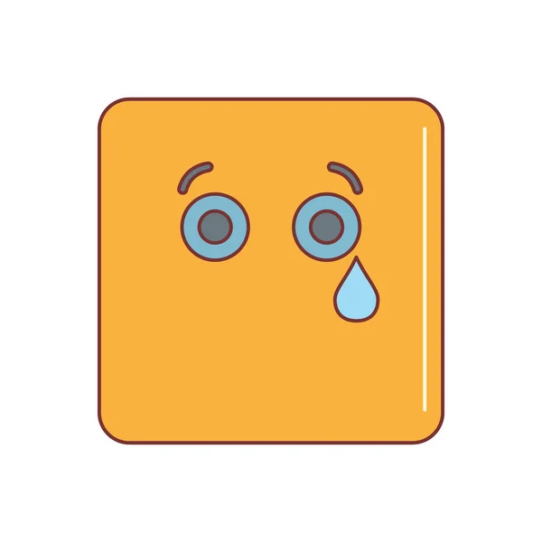 Crying Emoticon Face Cartoon Icon Vector Illustration Design Web Isolated — Stock Vector