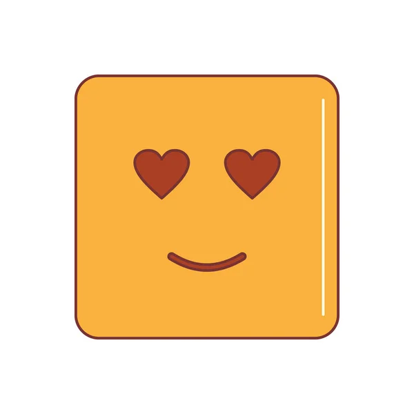 Enamored Emoticon Face Cartoon Icon Icon Vector Illustration Design Web — стоковый вектор