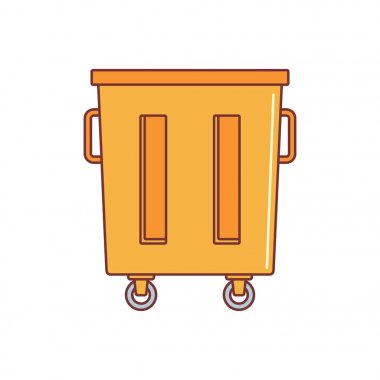 Çöp konteyner simgesi. Çöp konteyner vektör simgesi beyaz arka plan üzerinde web karikatür çizimi