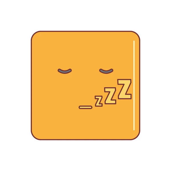 Emoticono Dormido Cara Dibujo Animado Icono Ilustración Vectorial Para Diseño — Archivo Imágenes Vectoriales