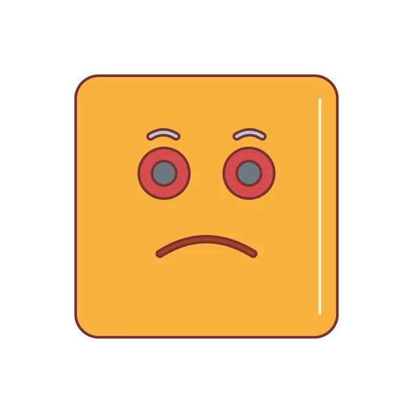 悲しい顔顔漫画アイコン ベクトル イラスト デザインと Web 白い背景で隔離のため ベクトル絵文字 黄色の絵文字顔 — ストックベクタ