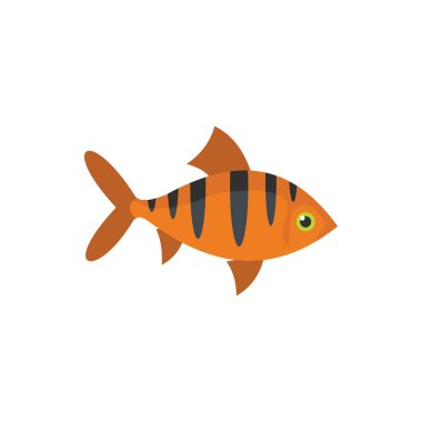 Balık simgesi. Düz beyaz arka plan üzerinde izole web için balık vektör simge resmi
