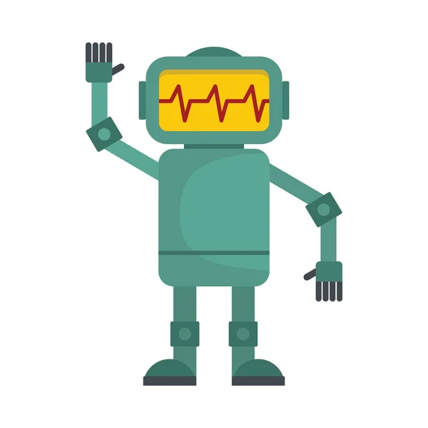 Divertido Robot Verde Ilustración Vectorial Robot Dibujos Animados Para Web — Vector de stock