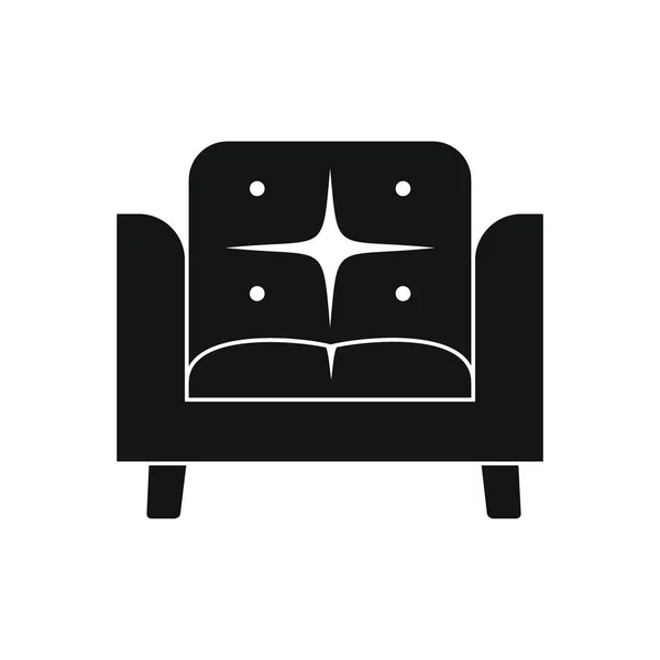 Icono Del Sillón Ilustración Silueta Del Icono Del Vector Del — Archivo Imágenes Vectoriales