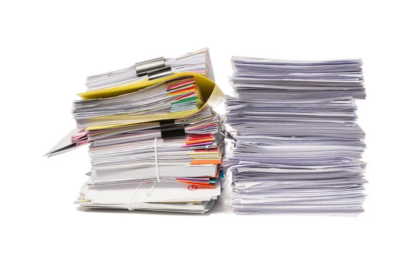 Stack of business papers isolated on white background — Stock Photo, Image