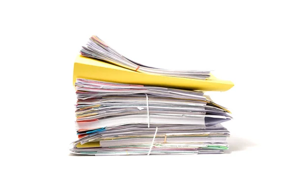 Stack of business papers isolated on white background — Stock Photo, Image