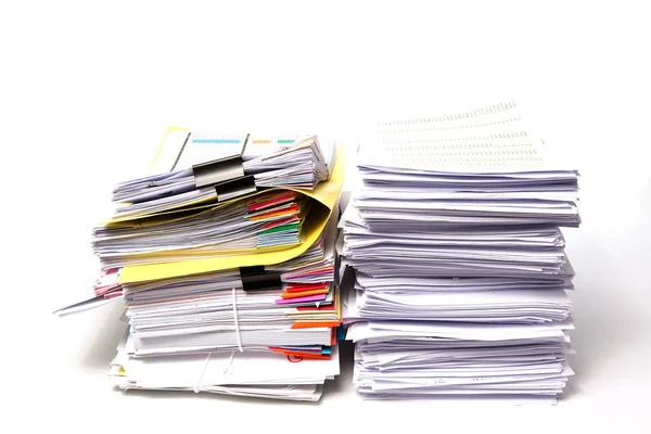 Stack of business papers isolated on white background — Stock Photo, Image