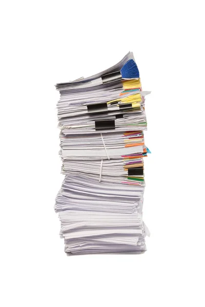 Stack of business papers isolated on white background — Stock Photo, Image