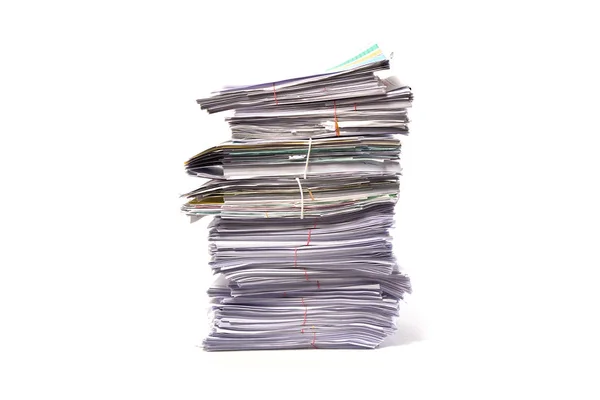 Stack of business papers isolated on white background — Stock Photo, Image