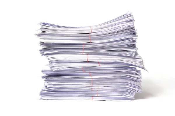 Stack Business Papers Isolated White Background — Stock Photo, Image