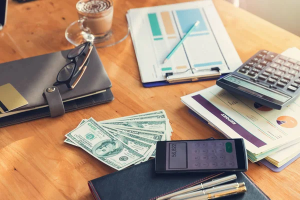 Conceito Negócios Finanças Trabalho Escritório Mesa Escritório Dia Útil — Fotografia de Stock