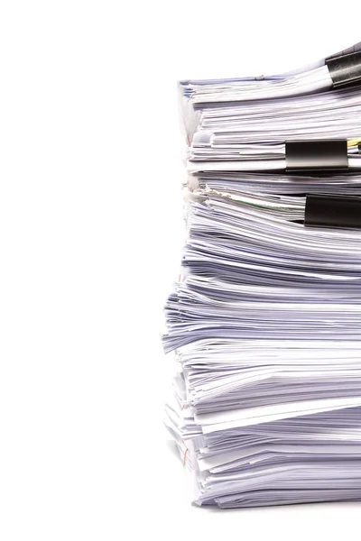 Stack Business Papers Isolated White Background — Stock Photo, Image