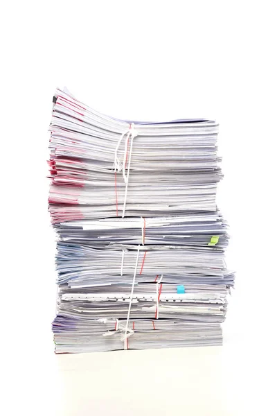 Stack Business Document Papers Isolated White Background — Stock Photo, Image