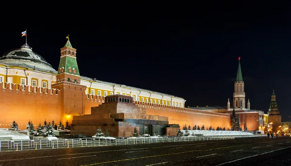 Vista notturna della Piazza Rossa di Mosca — Foto Stock