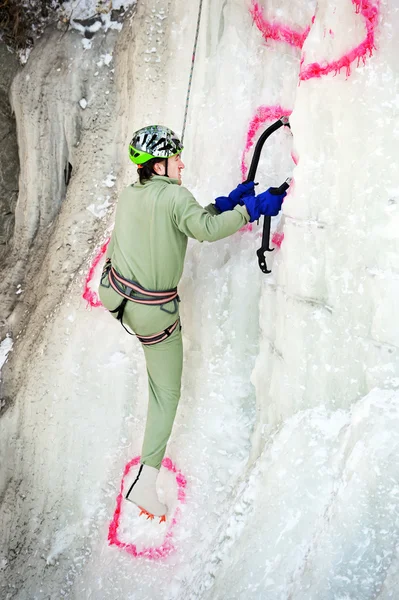 Ice climbing competition — Stock Photo, Image