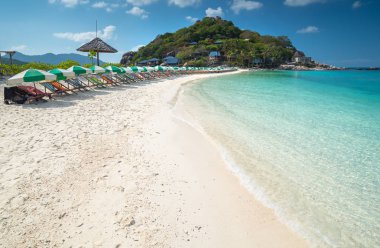 plaj manzarası Nang Yuan adası Koh Tao Adası Tayland