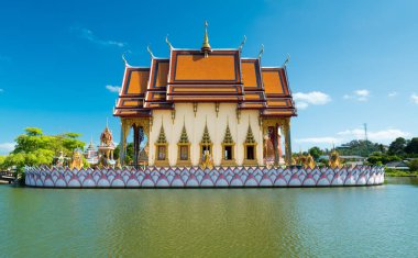 Balık pond Wat Plai Laem tapınağında Samui Adası, Tayland