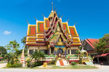 WAT Plai Laem Tapınağı'nda Samui Adası, Tayland. 