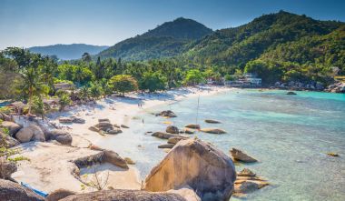 Gümüş beach, Koh Samui Adası Thail, Crystal Beach plaj manzarası