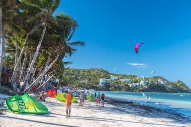 Boracay Adası, Filipinler - 25 Ocak: Bulabog, güçlü Rüzgar