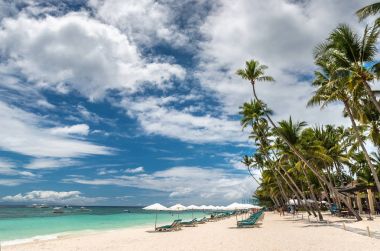 Tropikal plaj arka plan Alona Beach Panglao Bohol Isla