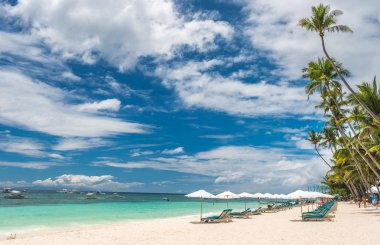 Tropical beach background from Alona Beach at Panglao Bohol isla clipart