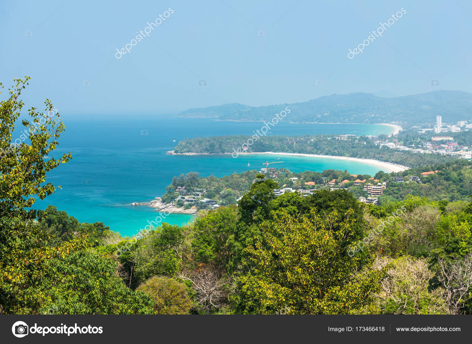 Kata Beach Viewpoint At Phuket Island Thailand Stock