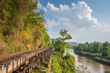 Death Railway and Bridge of Death at River Kwai, was built by th clipart