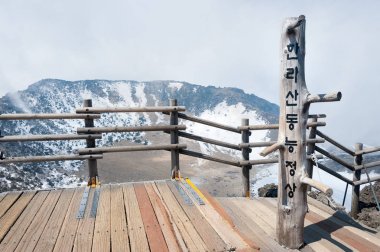 Hallasan dağ volkanik krater Jeju, top K ada