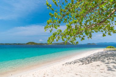 Tropikal plaj deniz manzarası manzarası Bulog Dos Adası Palawan