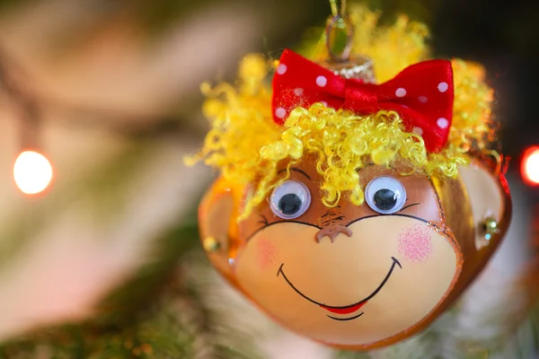 Sorrindo macaco decoração de Natal — Fotografia de Stock