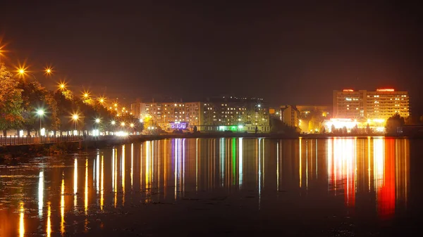 Panorama gece şehir ışıkları