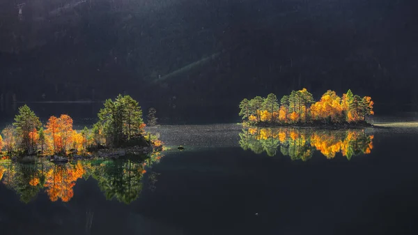 Charming autumn  landscape of islands with pine-trees in the mid — Stock Photo, Image