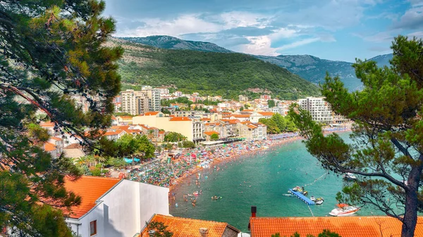 Promenade Main Beach Petrovac Montenegro Location Petrovac Town Montenegro Balkans — Stock Photo, Image