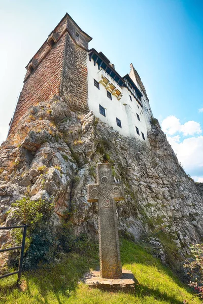 Drakula Efsanesiyle Bilinen Ortaçağ Bran Şatosunun Manzarası Transilvanya Daki Bran — Stok fotoğraf