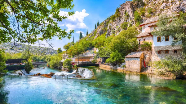 Manantial Del Río Buna Ciudad Blagaj Cerca Casa Blagaj Tekija —  Fotos de Stock