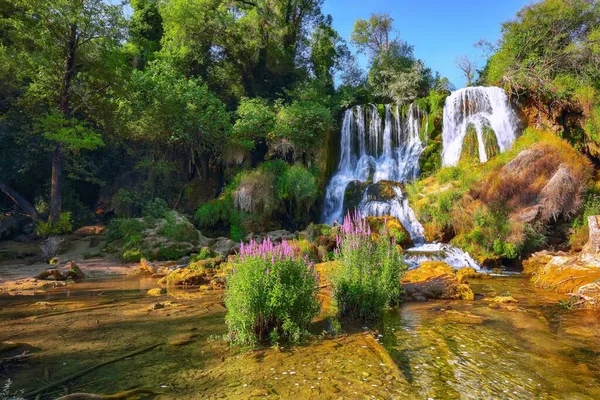 Живописные Водопады Кравиц Национальном Парке Боснии Герцеговины Локация Фалвице Фолс — стоковое фото