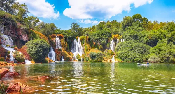 Pintorescas Cascadas Kravice Parque Nacional Bosnia Herzegovina Ubicación Kravice Falls —  Fotos de Stock