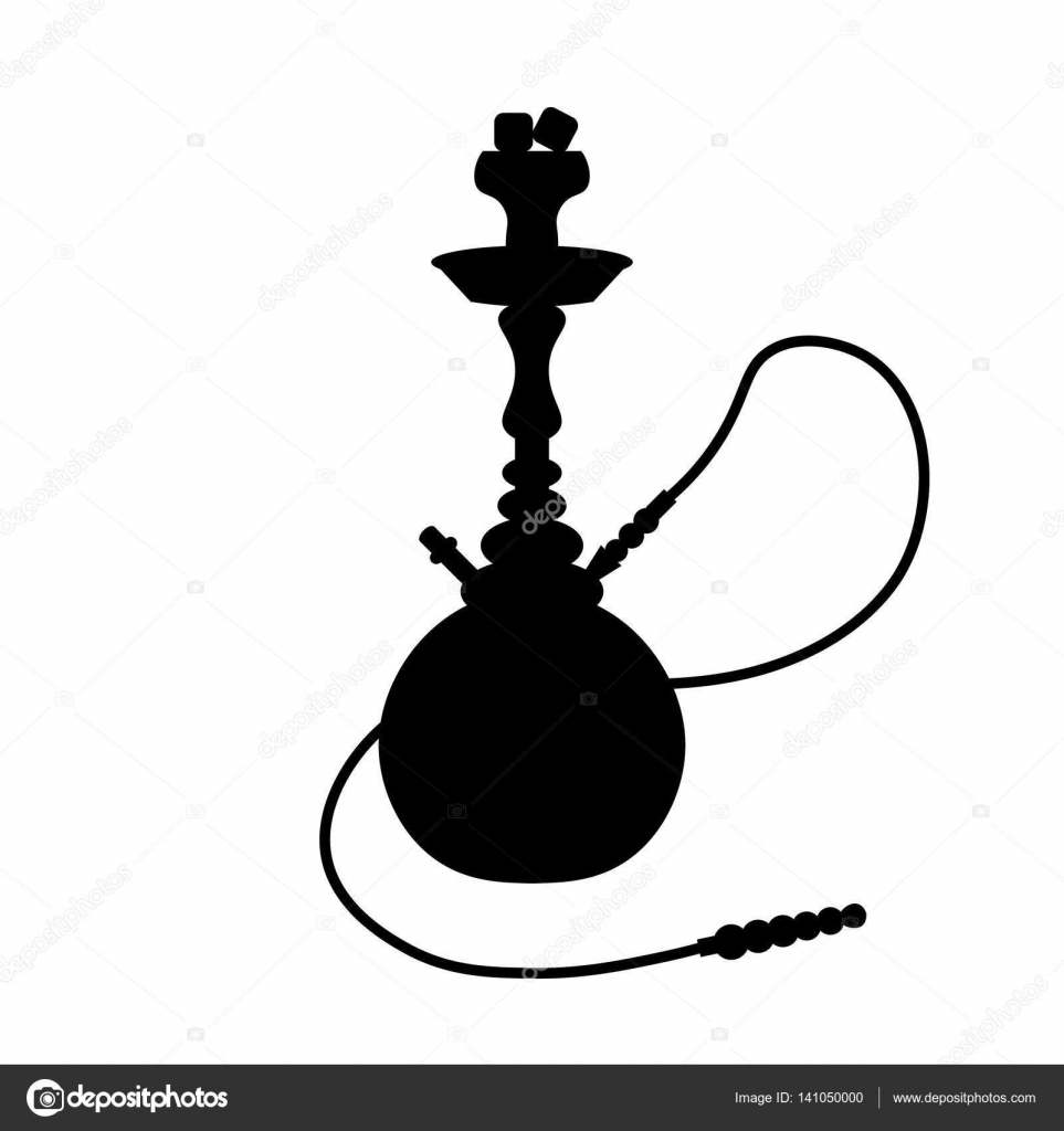 Black Hookah Shisha Silhouette Isolated On White Background Vector Image By C Cosmic Pony Vector Stock