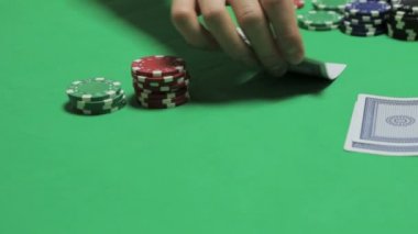 Üç kart poker closeup oynamaya flop, otopsi