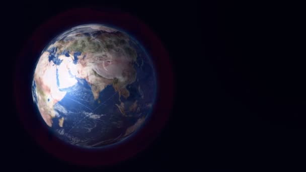 地球、地球の保護マントルの電気通信インターネットのフィールド — ストック動画