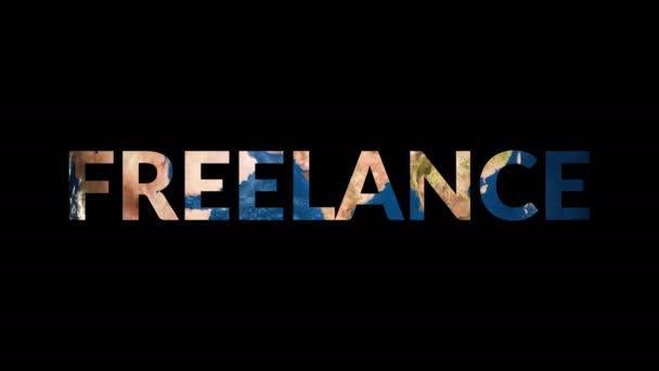Texte Freelance révélant tournant globe terrestre — Video