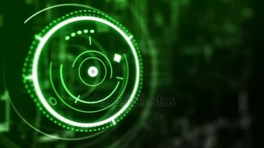 Dairesel hologram arabirimi döngü, yeşil hud soyutlama