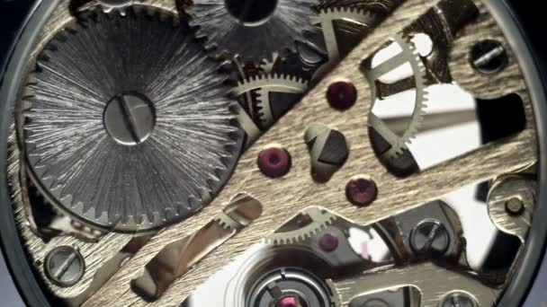 El reloj interior de un reloj de pulsera — Vídeos de Stock
