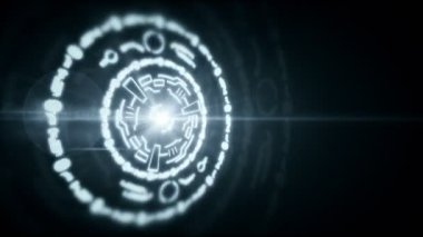 Büyük soyut dairesel hologram, arka plan döngü hazır